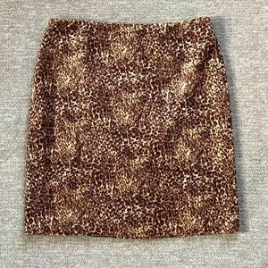 Talbots Animal Print Chic Pencil Skirt Size 6 Petite